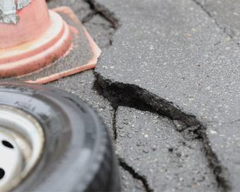 Crack on road after earthquake (file photo)