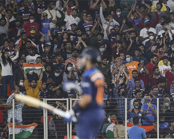 Record crowd post Covid in 1st Ind-Eng T20I