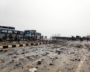 Pulwama: The site on on the Srinagar-Jammu highway where 10 Central Reserve Police Force (CRPF) troopers were killed and 15 others injured in an audacious suicide attack by militants in Jammu and Kashmir