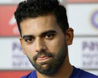 Indian fast bowler Deepak Chahar