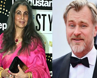 Dimple Kapadia and Christopher Nolan