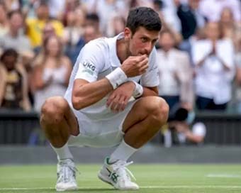 Wimbledon final: Novak Djokovic celebrates triumph by eating grass again