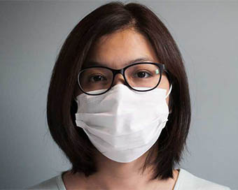 Woman in face mask