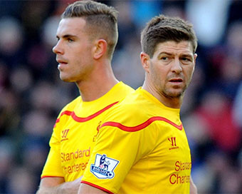 Jordan Henderson and Steven Gerrard