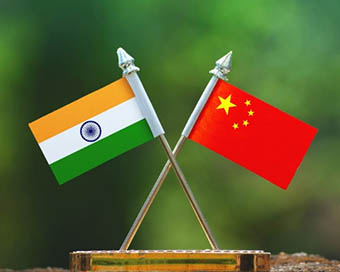 India-China flags