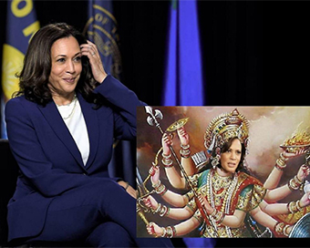 Tweet showing Kamala Harris as Durga slaying Trump criticised