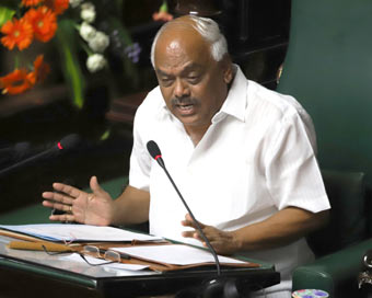 Bengaluru: Karnataka Assembly Speaker K.R. Ramesh Kumar at Karnataka Assembly, in Bengaluru on July 22, 2019. Karnataka Assembly Speaker K.R. Ramesh Kumar on Monday told Chief Minister H.D. Kumaraswamy to face by evening the floor test to prove major