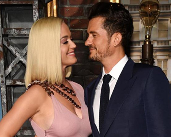 Pop star Katy Perry and her fiance, actor Orlando Bloom