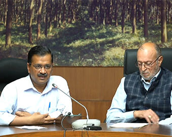 Arvind Kejriwal during corona conference (file photo)