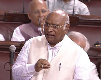 Leader of Opposition in Rajya Sabha, Mallikarjun Kharge (File photo)