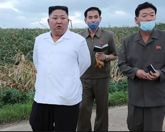 Kim Jong-un appears in public, visits typhoon-hit area