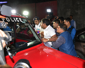 Kolkata: Kolkata police and CBI officials seen outside Kolkata police commissioner Rajeev Kumar