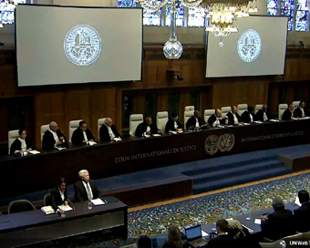 The Hague: Kulbhushan Jadhav case proceedings begin at ICJ at The Hague, Netherlands on July 17, 2019. (Photo: IANS/UN)