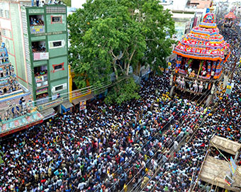 Simple celestial wedding of Goddess Meenakshi in corona times