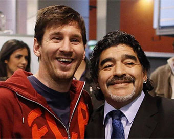 Maradona with Messi (file photo)
