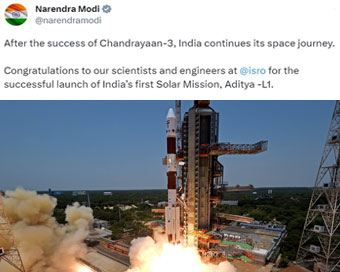 PM Modi congratulates ISRO on successful launch of India