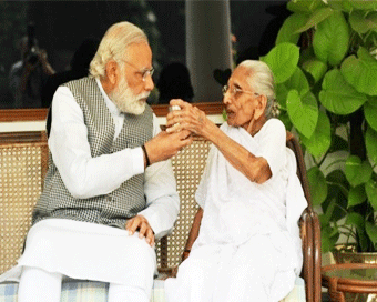 Modi skips yoga to meet mother