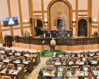  Male: Prime Minister Narendra Modi addresses at Maldives Parliament, People