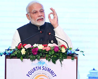 Kathmandu: Prime Minister Narendra Modi addresses at the inaugural session of the fourth BIMSTEC Summit, in Kathmandu, Nepal.