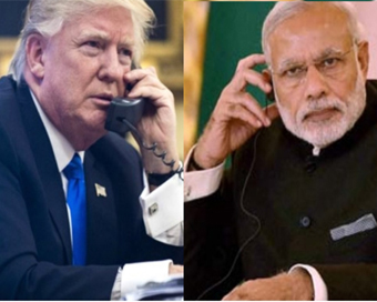 Prime Minister Narendra Modi, in a telephonic conversation with the US President Donald Trump. (symbolic picture)