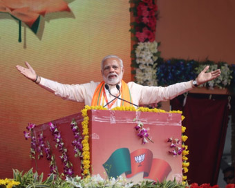 Bhopal: Prime Minister Narendra Modi addresses during 