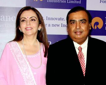 Reliance Industries Ltd (RIL) Chairman Mukesh Ambani with his wife Nita Ambani. (File Photo: IANS)