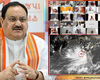 J.P. Nadda discusses relief work for Cyclone Tauktae with BJP MPs, MLAs
