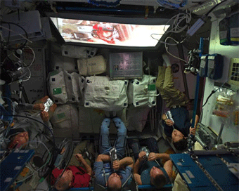Astronauts watch 