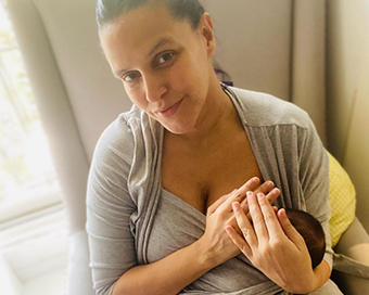 Neha Dhupia shares breastfeeding pic: 