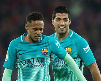 Neymar and Suarez (file photo)