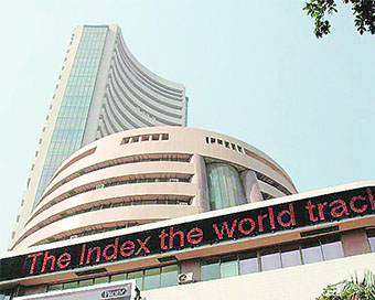 Equity indices trade flat, Nifty near 14,000-mark