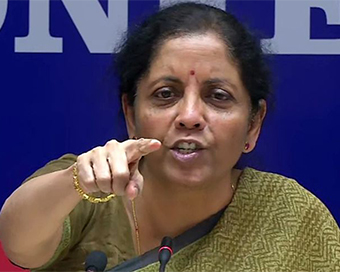Finance Minister Nirmala Sitharaman (file pic)