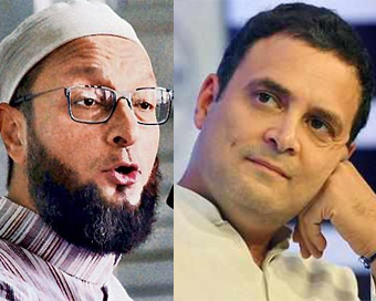 AIMIM President Asaduddin Owaisi and Congress President Rahul Gandhi (symbolic photo)