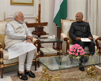 PM Narendra modi and President of India Ramnath Kovind (File photo)