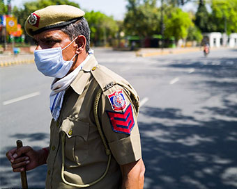 Woman licks policeman