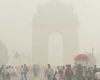 A blanket of smog covers Delhi. (File Photo: IANS)