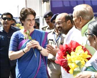 Priyanka Gandhi arrives in UP for three-day visit