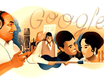 Google doodle dedicated to Mohammed Rafi