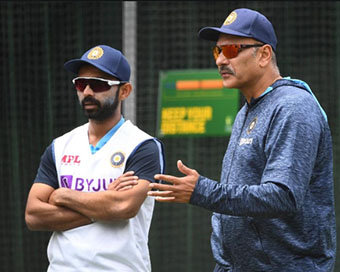 India stand-in skipper Rahane with Head Coach Ravi Shastri