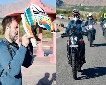 Rahul rides his bike from Leh to Pangong lake, remembers his late father