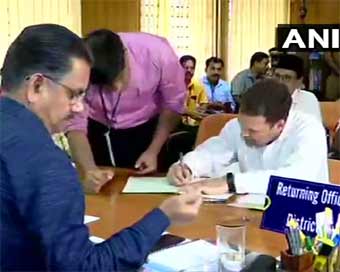 Rahul Gandhi files nomination from Wayanad, thousands cheer him