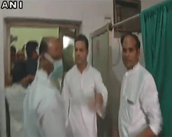 Rahul in Rae Bareli; meets kin of NTPC blast victims