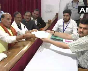 Rajnath files nomination, no rival in sight 