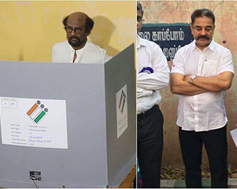  Rajinikanth, Kamal Haasan cast their votes