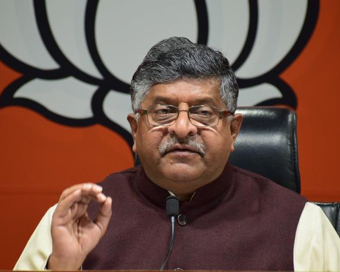 Law Minister Ravi Shankar Prasad (file photo)