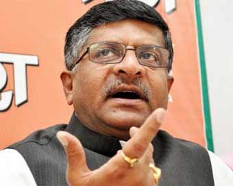 Union Law Minister Ravi Shankar Prasad (file photo)