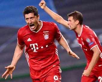 Robert Lewandowski in action