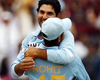 Rohit Sharma and Yuvraj Singh during the 2007 T20 WC