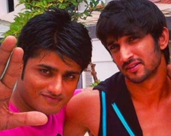 Sushant with his friend Sandip Ssingh (file photo)