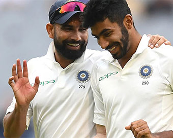 Shami and Bumrah sharing a laugh (file photo)